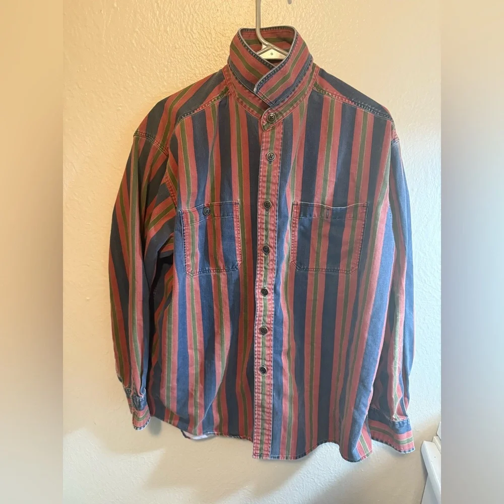 Vintage Dockers Striped Button-Up Shirt - Picture 4 of 6